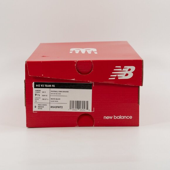 New Balance 442 V2 Team FG 'White' MS42FWT2 Leather Soccer Cleats Multi Size - Picture 9 of 10